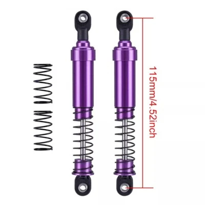 Purple 4PCS 75-115mm Big Bore Shocks Oil Filled For TRX4 LCG SCX10 RC Crawler - Image 1 of 4