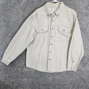 Lucky Brand Shirt Men's XL Cream Long Sleeve Button Down Casual - Picture 1 of 7
