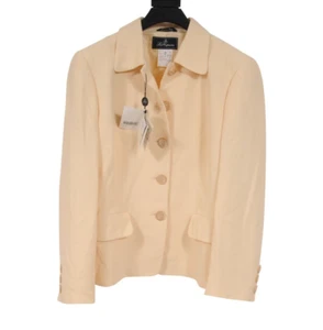 Les Copains Womens Blazer Size 46 XL Yellow Acetate Viscose  Jacket Coat NWT - Picture 1 of 9