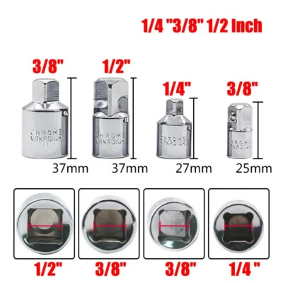3/8" auf 1/4" 1/2 Zoll Antrieb Ratsche Konverter Buchse Adapter Reduzierstück - Image 1 of 4