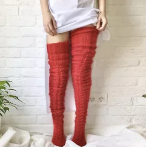 Mujeres Cálido Invierno Lana���� Calcetines Sobre la Rodilla Largo Muslo Alto Muy Acogedor Vendedor de Estados Unidos������ - Imagen 1 de 8