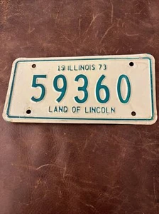 Matrícula de motocicleta Illinois 1973 vintage. Vintage 🏍️ Etiqueta # 59360�� - Imagen 1 de 7