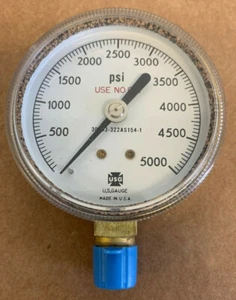 322AS154-1 USG SPUR 0-5000 PSI 0,25 NPT NEUER ALTER BESTAND MESSINGFARBE - Bild 1 von 3