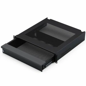 Cajón de seguridad para computadora portátil con montaje en rack 2U, negro de Penn Elcom - Imagen 1 de 3