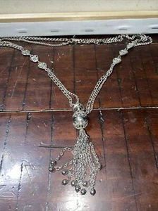 STUNNING VINTAGE ESTATE SIGNED PARK LANE SILVER TONE 23" NECKLACE!!! 1585E - Picture 1 of 6