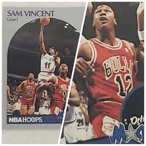 1990-91 NBA Hoops Sam Vincent Card #223 Michael Jordan Wearing Jersey #12 - Picture 1 of 5