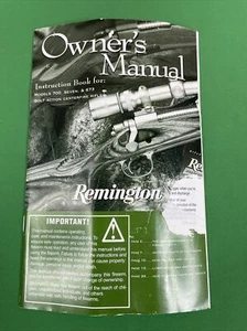 REMINGTON Bolt Action Rifle 700 XCR II Black Trinyte 24" Barrel OWNERS MANUAL - Picture 1 of 10