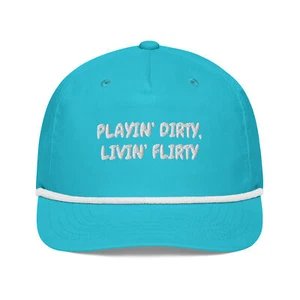 Bestickte Hockey Seil Kappe | Playin' Dirty, Livin' Flirty | verstellbarer Druckknopflasche - Bild 1 von 12