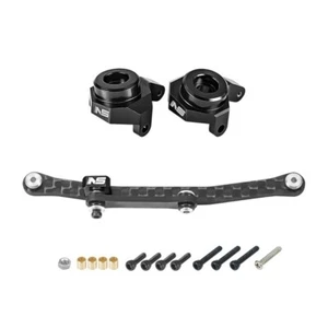 Eslabones de dirección de carbono CNC NexxSpeed con nudillos de aluminio (NEGROS)-AXIALES SCX24/AX24 - Imagen 1 de 2