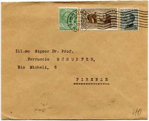 1930 Virgilio 15 cent. + Michetti su busta Emilio Diena dest. Firenze - Foto 1 di 1