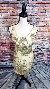 Steven Stolman Women's Sleeveless Beige ASIAN Linen Casual Sheath Dress Sz 2 EUC - Imagen 1 de 7