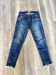 Moussy Vintage Checotah Skinny Dark Wash Distressed Denim Jeans Size 26 - Picture 1 of 18