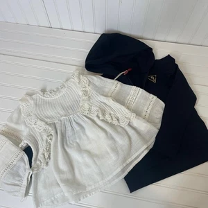 Zara & Guess Girls Ruffle Long Sleeve Top & Pullover Hoodie SET OF 2 Size 6 - Picture 1 of 5