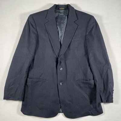 Blazer vintage Oscar De La Renta para hombre 38R azul marino a rayas lana abrigo deportivo EE. UU. AÑOS 70 Foto 1 de 4