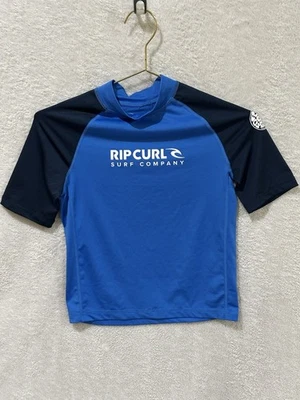 Rip Curl Rashguard Azul Manga Corta Niños 8/XS UPF 50+ Playa Océano Vacaciones Foto 1 de 4