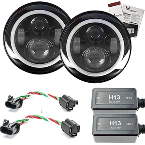 Kit de faros LED Eagle Lights 7" con anillos de halo LED blancos para Jeep Wrangler - Imagen 1 de 9