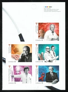Canada sc#3246 to 3250 Medical Groundbreakers, Right part of Booklet, Mint-NH - Picture 1 of 2
