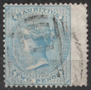 SG59 Sn:#33 1863 2 d MAURICIO Reina Victoria números 1860-63, usado - Imagen 1 de 2