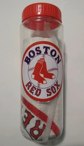 Vintage 1997 Boston Red Sox Team Bottle Kit - Straw & Towel Included 100% Cotton Cover
