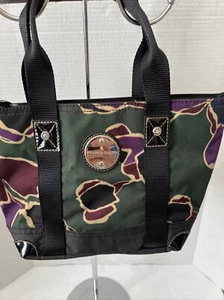 Franco Sarto Tote Green Camo Flashlight inside 9"x 12" 6" Drop Shoulder Bag EUC - Picture 1 of 6