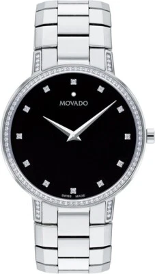 Movado Faceto男士奢华石英表-瑞士机芯不锈钢39毫米 — 第 1/3 张图片