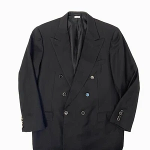 Brioni Aurelio Double Breasted Black Sport Jacket | Gold Button | 46L - Picture 1 of 15