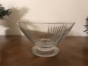 Vintage Crystal Footed 8" Bowl Line Pattern - Picture 1 of 6