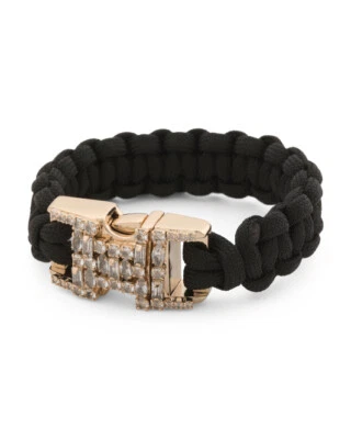 Pulsera DANNIJO Depp Glam Paracord Cristal Trenzado Tono Dorado Cierre **Negro Foto 1 de 2