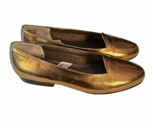 Zapatos Mocasines Impo Lancelot Bronce Metálico Talla 6.5 M Croc Repujado Sin Cordones - Imagen 1 de 7