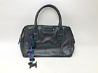Radley London Black Handbag Dog Tag Flower Beads Leather T2350 H414