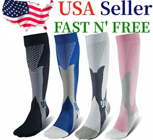 Compression Socks 20-30mmHg Support Miracle Calf Leg Sport Men Women (S~XXL)  - Picture 1 of 10