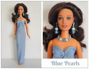 HM Clothes fits vintage Kenner DARCI Blue DRESS & JEWELRY Fashion NO DOLL d4e - Picture 1 of 7