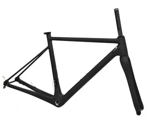 Telaio in carbonio 58 cm disco freno bici da strada forcella da corsa asse 700C BSA 28C - Foto 1 di 11