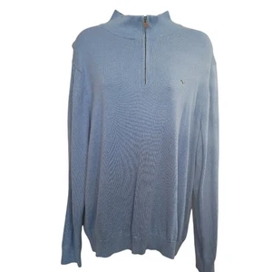 Vineyard Vines Women's Blue Half-Zip Sweater XL HAS WASH WEAR Cotton Casual Prep - Picture 1 of 13
