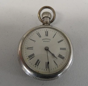 Antique Early 1900s Vintage Ingersoll Midget Pocket Watch Roman Numerals Working - Picture 1 of 6