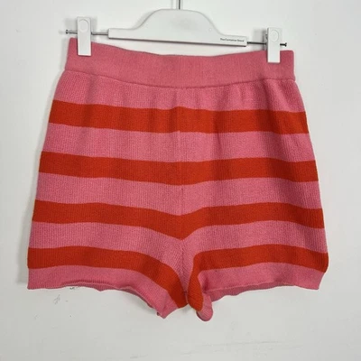 Pantalón Corto Suéter Rayas Naranja y Rosa Sin Etiqueta, Talla M Foto 1 de 4