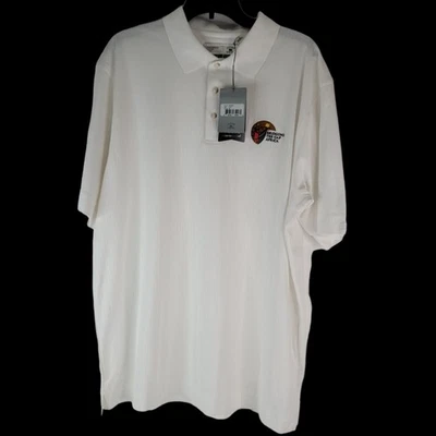 Polo de golf Cutter & Buck para hombre XL blanco a rayas puente The Gap África bordado Foto 1 de 4