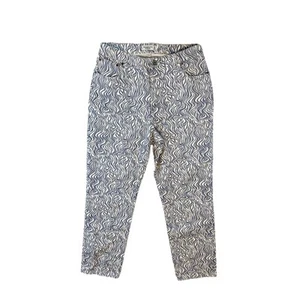 Pantalones de mezclilla rectos Abercrombie & Fitch 32/14R estampados tiro ultra alto años 90 ondas azules - Imagen 1 de 15