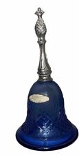 Vintage 1970s Avon Glass Bell Perfume Cologne Bottle - Deep Blue Bell 7" Tall