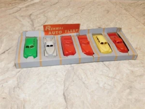 Vintage Plastic Renwal Auto Fleet Car Set w/Display Box - Imagen 1 de 5