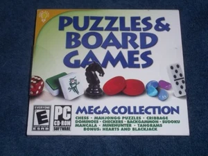 PUZZLE & BOARD GAMES MEGA COLLECTION (CD-ROM, 2017) - Picture 1 of 2