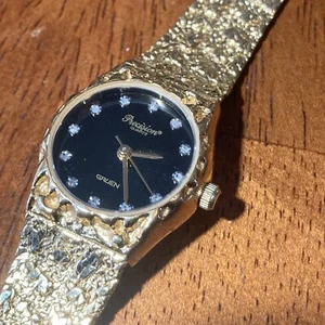 Vintage Gruen Precision Womans Watch Nugget Bracelet Quartz Works 237-Y121 - Picture 1 of 7