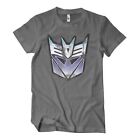 Transformers Decepticon Distressed Shield Grey Crew Neck T-Shirt | Sizes S - XXL