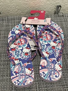 Hello Kitty Vera Bradley Slippers Flip Flops Medium 7-8 NWT - Picture 1 of 3