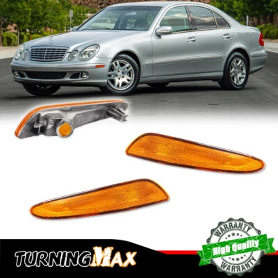 Kit de carcasa de luz de señalización lateral ámbar para parachoques delantero para 03-06 Benz AMG W211 Clase E Foto 1 de 4