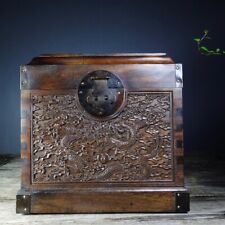 25 cm China Rosewood Box Seal box Animal Dragon natural Wood Box