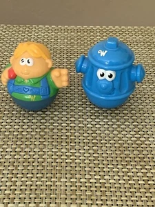 Hasbro 2003 And 2004 Playskool Weebles Wobble Lot of 2 - Boy and Fire Hydrant - Picture 1 of 11