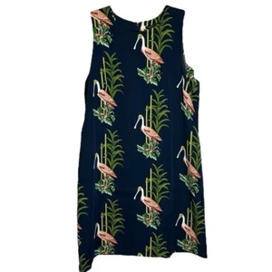 Ann Taylor Sheath Midi Dress Roseate Spoonbill Flamingo Novelty Bird Print 16 - Picture 1 of 9