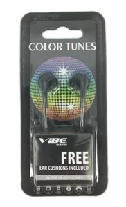 Full Case (48) Vibe Color Tunes VS-120-BLK In-Ear Stereo Headphones Black Bulk - Picture 1 of 4