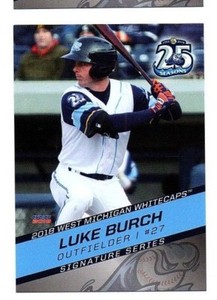 Luke Burch 2018 West Michigan Whitecaps team set card Tigers Kent State